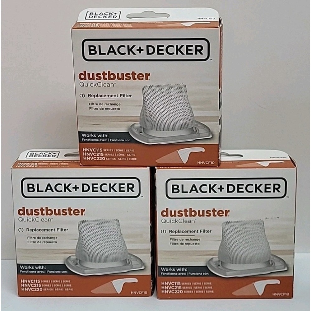 New Black & Decker Dustbuster Quick Clean Replacement Filter Lot of 3